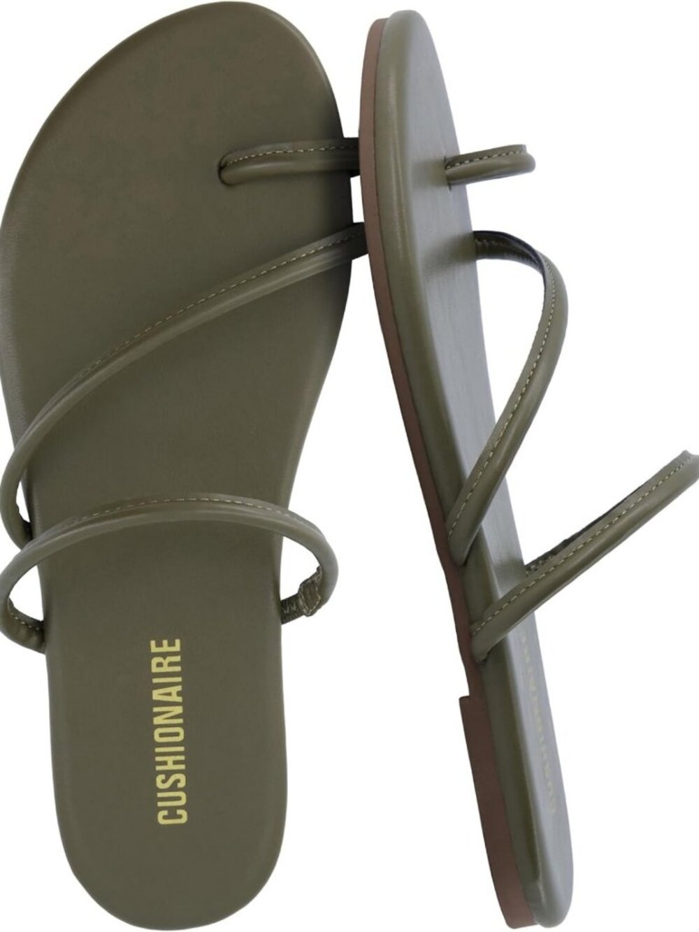 Vegan Leather Strappy Sandals for Women | Memory Foam Flat Toe Ring Design